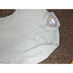 Columbia Shirt XL Green Insect Blocker Button Up Roll Tab Sleeve Gorpcore Hiking